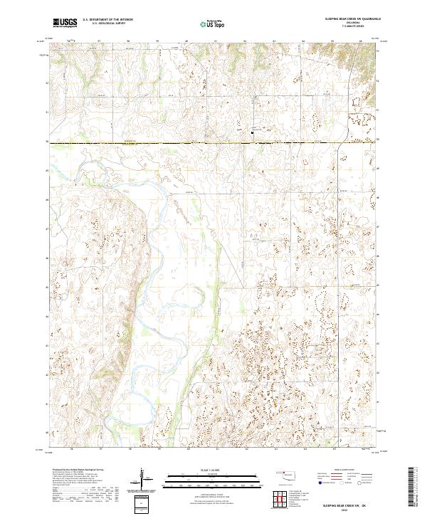 US Topo 7.5-minute map for Sleeping Bear Creek SW OK