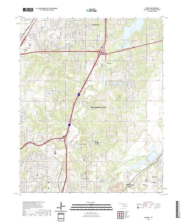 US Topo 7.5-minute map for Spencer OK