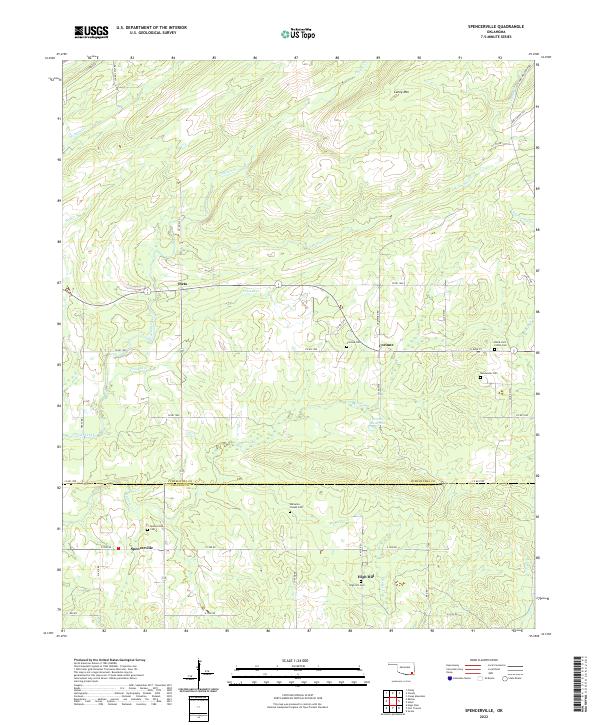 US Topo 7.5-minute map for Spencerville OK