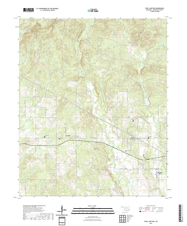 US Topo 7.5-minute map for Steel Junction OK