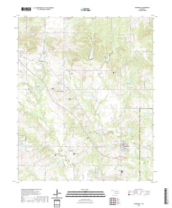 US Topo 7.5-minute map for Stonewall OK