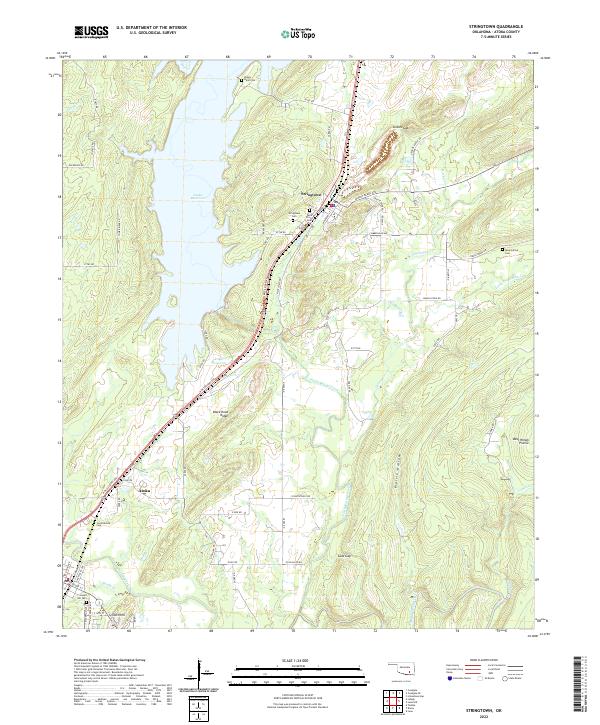 US Topo 7.5-minute map for Stringtown OK