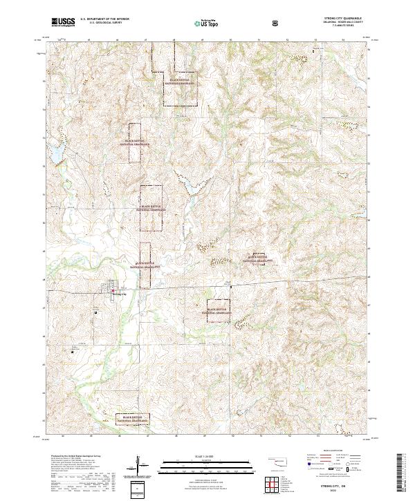 US Topo 7.5-minute map for Strong City OK