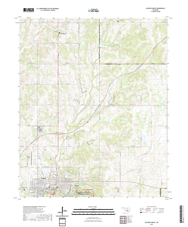 US Topo 7.5-minute map for Sulphur North OK