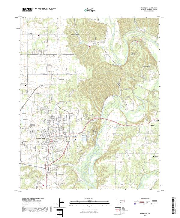 US Topo 7.5-minute map for Tahlequah OK