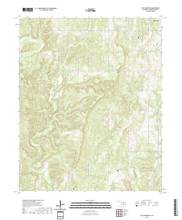 US Topo 7.5-minute map for Tate Mountain OK