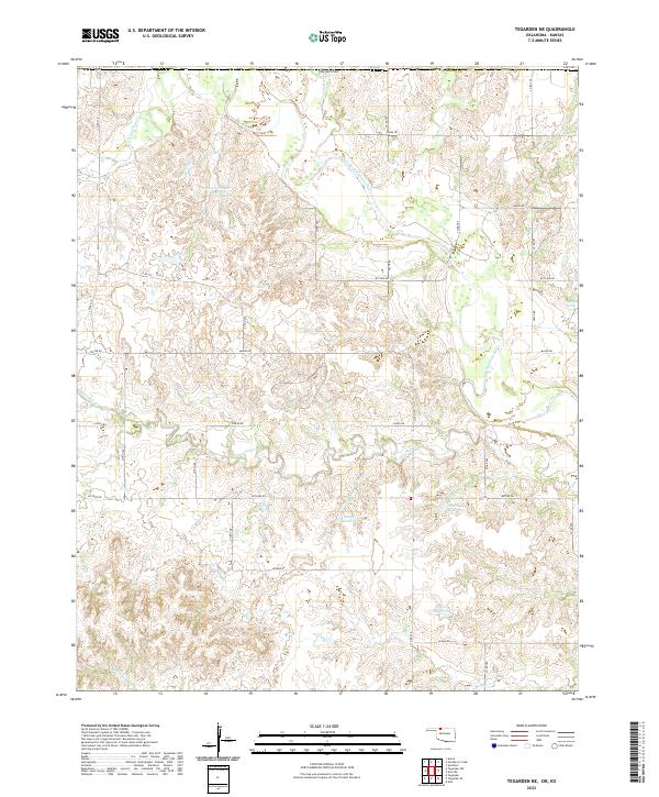 US Topo 7.5-minute map for Tegarden NE OKKS