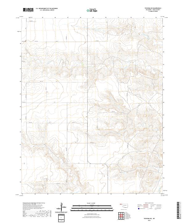 US Topo 7.5-minute map for Texhoma NE OK