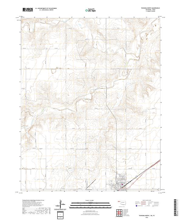 US Topo 7.5-minute map for Texhoma North OKTX