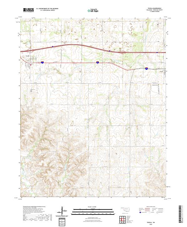 US Topo 7.5-minute map for Texola OK