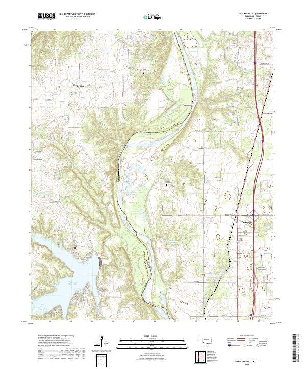 US Topo 7.5-minute map for Thackerville OKTX