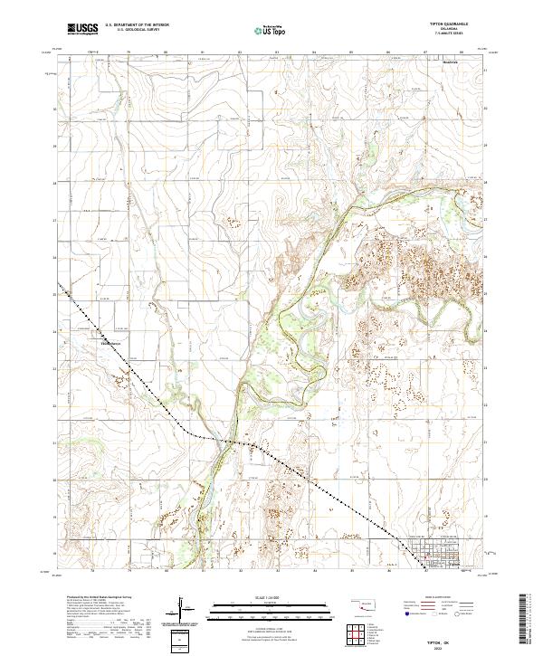 US Topo 7.5-minute map for Tipton OK