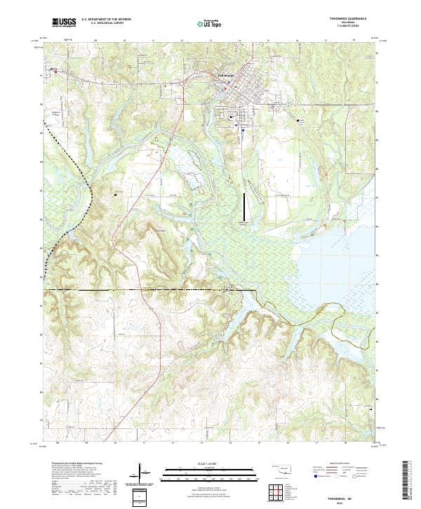 US Topo 7.5-minute map for Tishomingo OK