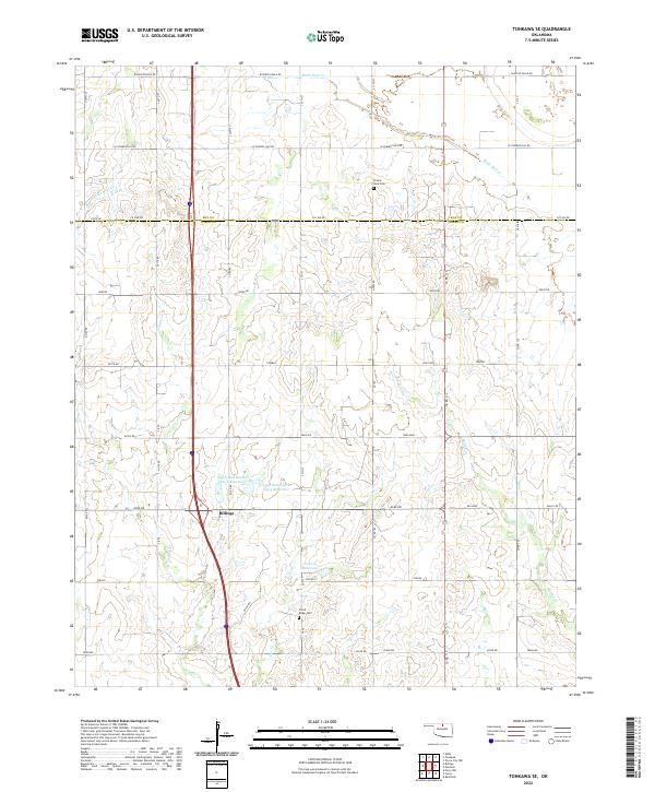 US Topo 7.5-minute map for Tonkawa SE OK