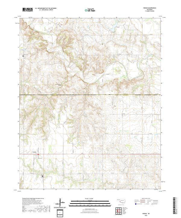 US Topo 7.5-minute map for Vinson OK