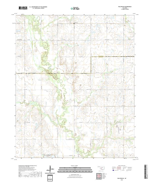 US Topo 7.5-minute map for Walters NE OK