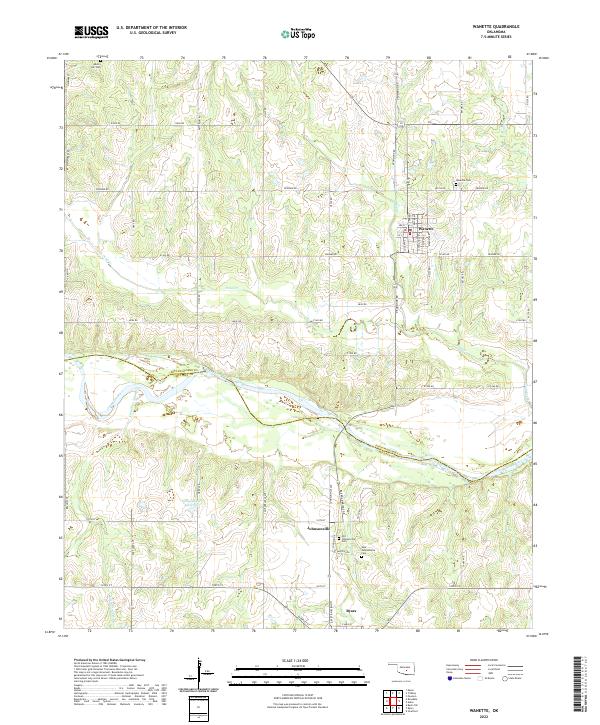 US Topo 7.5-minute map for Wanette OK