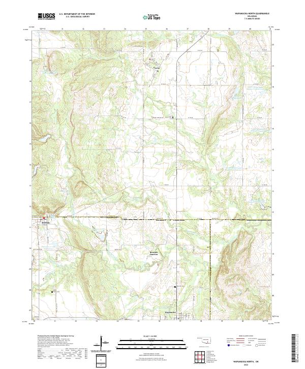 US Topo 7.5-minute map for Wapanucka North OK