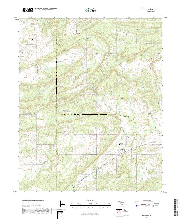 US Topo 7.5-minute map for Wardville OK