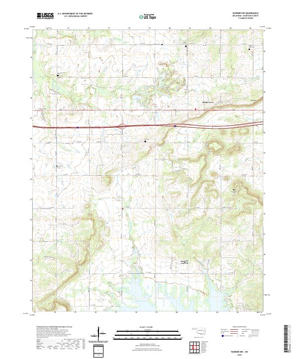 US Topo 7.5-minute map for Warner NW OK