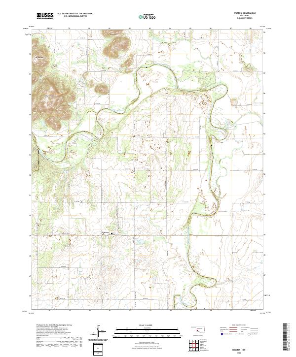 US Topo 7.5-minute map for Warren OK