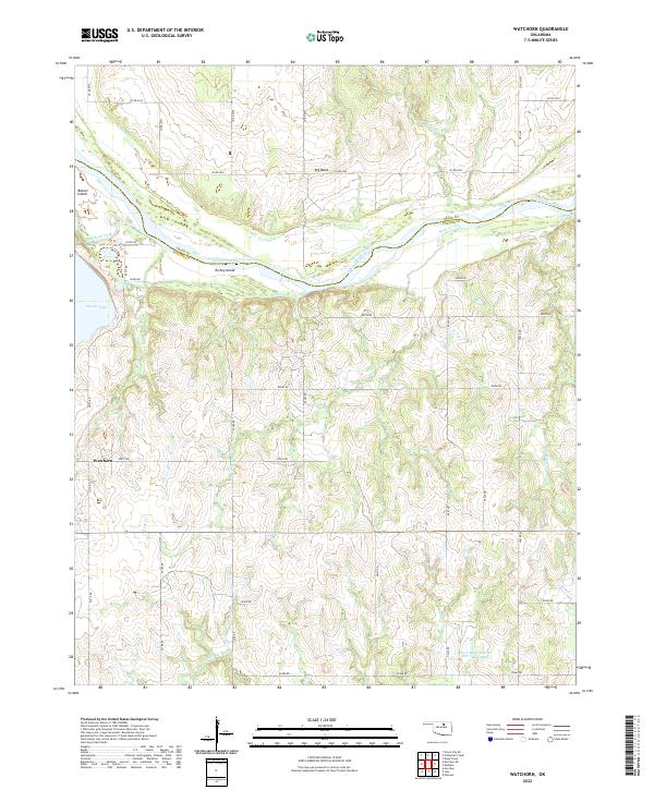 US Topo 7.5-minute map for Watchorn OK