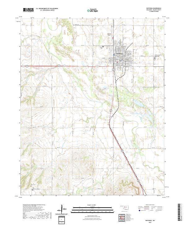 US Topo 7.5-minute map for Watonga OK