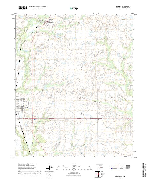 US Topo 7.5-minute map for Waurika East OK