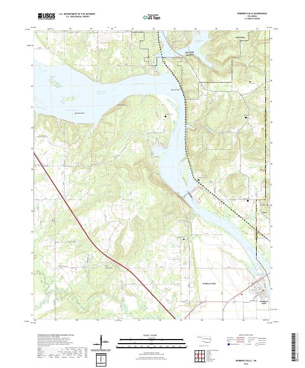 US Topo 7.5-minute map for Webbers Falls OK