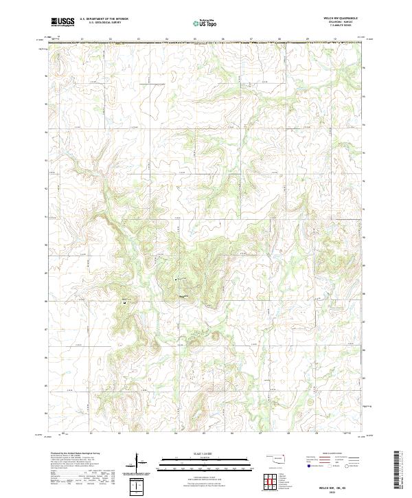 US Topo 7.5-minute map for Welch NW OKKS