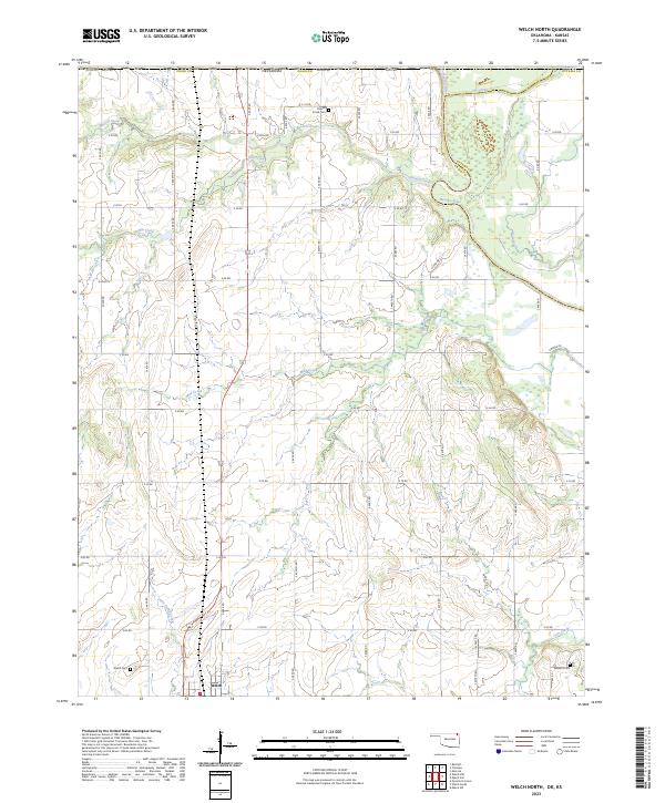 US Topo 7.5-minute map for Welch North OKKS