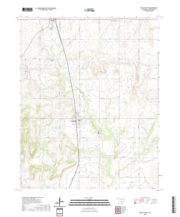 US Topo 7.5-minute map for Welch South OK