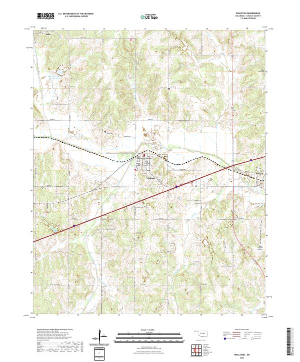 US Topo 7.5-minute map for Wellston OK