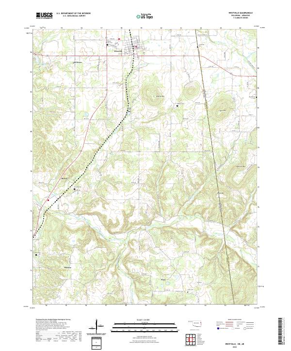 US Topo 7.5-minute map for Westville OKAR