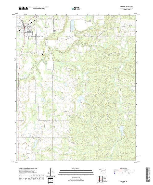 US Topo 7.5-minute map for Wetumka OK