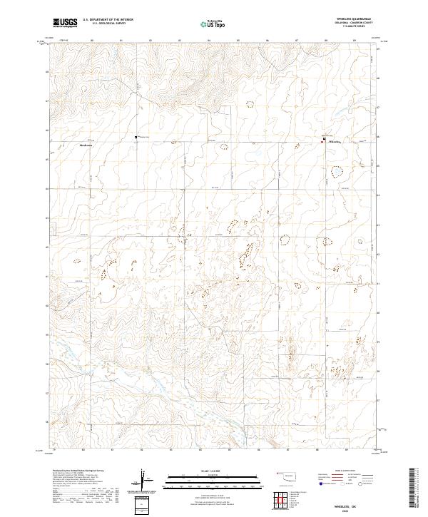 US Topo 7.5-minute map for Wheeless OK