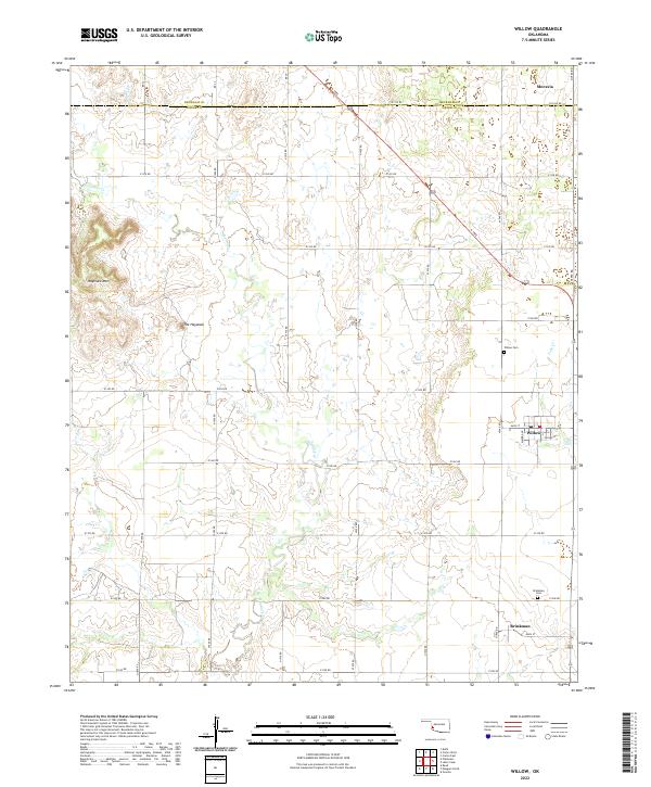 US Topo 7.5-minute map for Willow OK