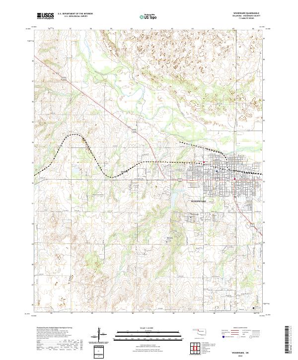 US Topo 7.5-minute map for Woodward OK