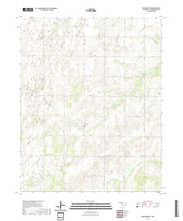 US Topo 7.5-minute map for Woodward SW OK