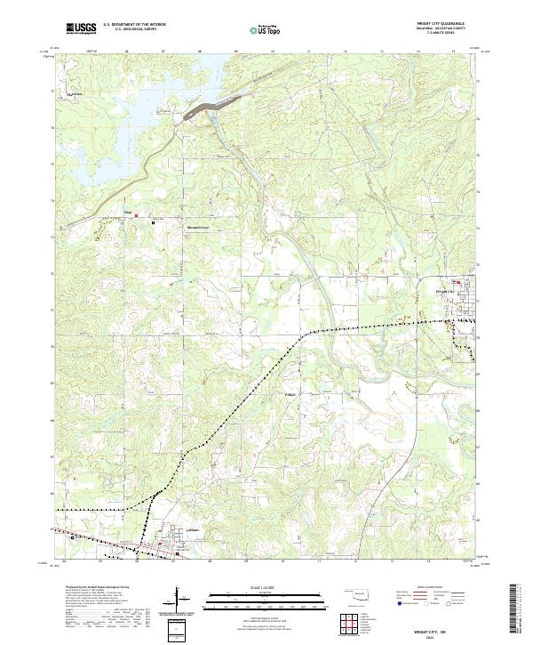 US Topo 7.5-minute map for Wright City OK