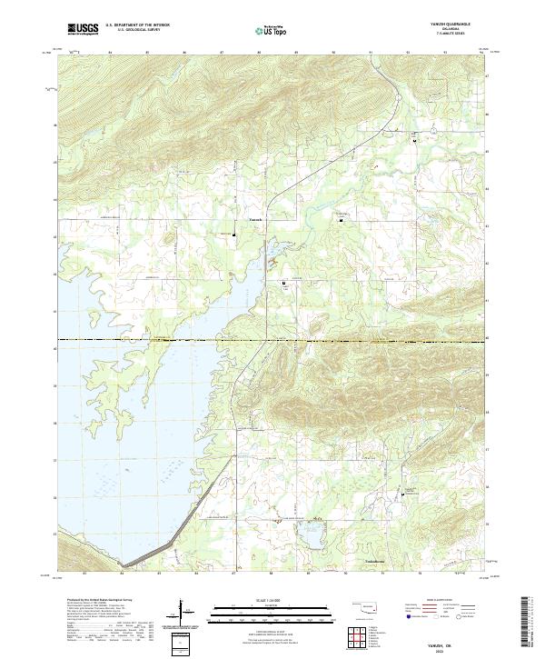 US Topo 7.5-minute map for Yanush OK