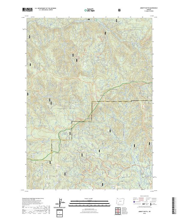 US Topo 7.5-minute map for Abbott Butte OR