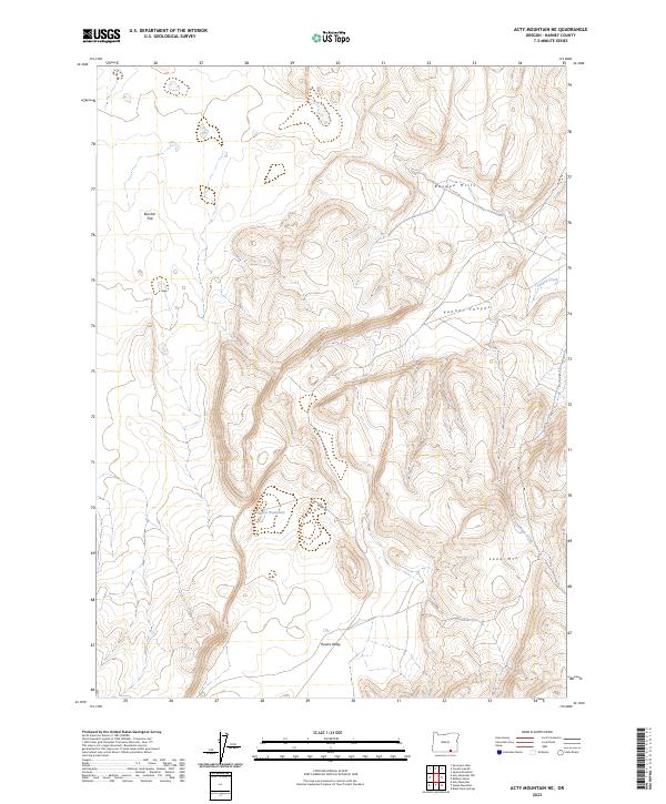 US Topo 7.5-minute map for Acty Mountain NE OR