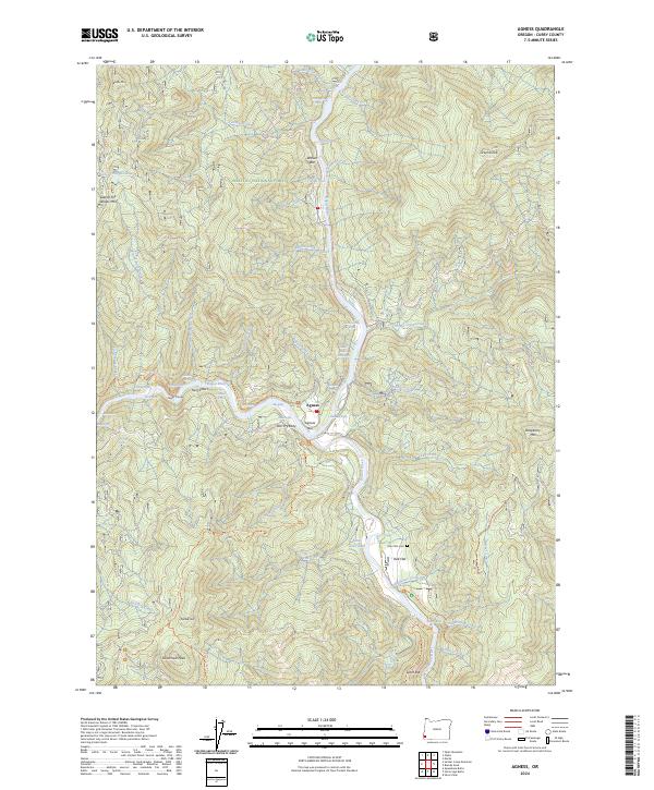 US Topo 7.5-minute map for Agness OR