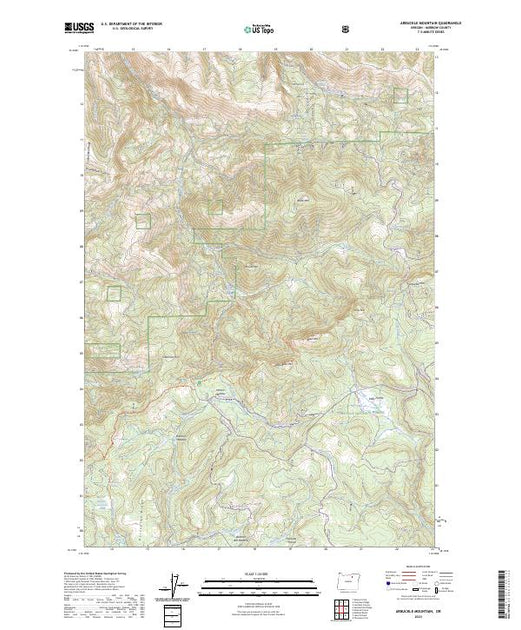 US Topo 7.5-minute map for Arbuckle Mountain OR – American Map Store