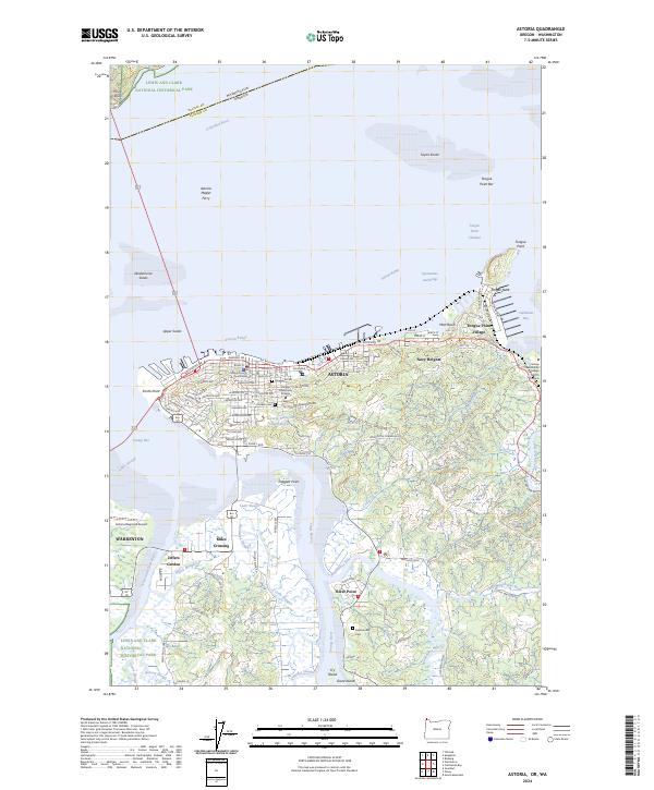 US Topo 7.5-minute map for Astoria ORWA