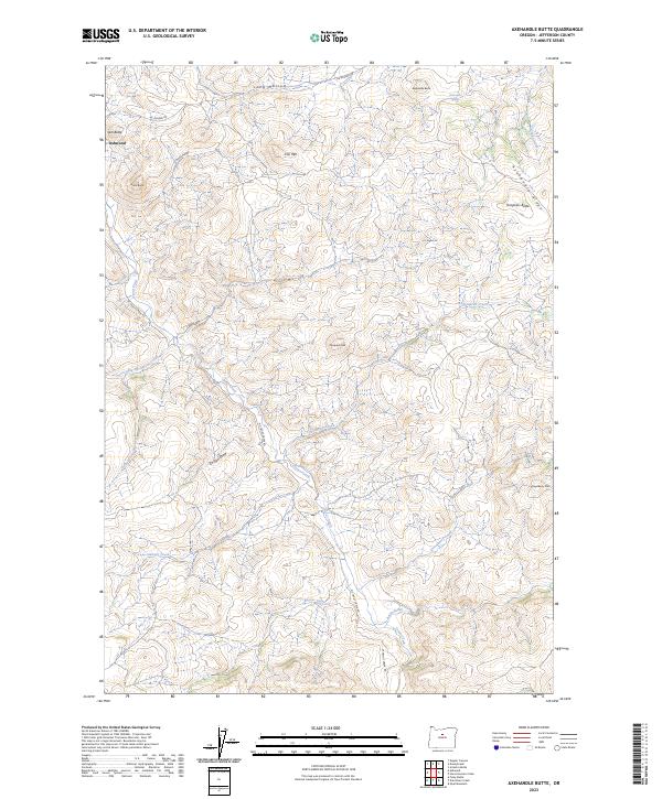 US Topo 7.5-minute map for Axehandle Butte OR