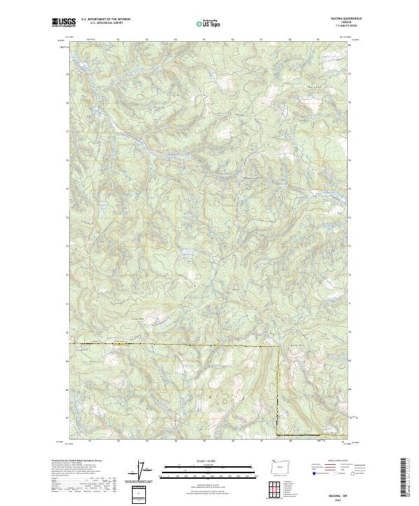 US Topo 7.5-minute map for Bacona OR