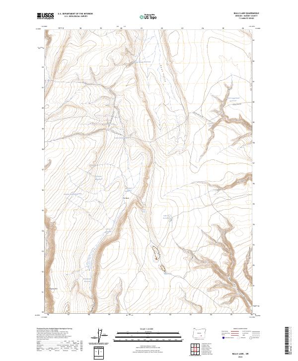 US Topo 7.5-minute map for Balls Lake OR