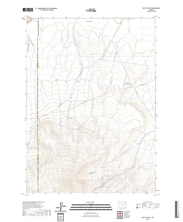 US Topo 7.5-minute map for Beatys Butte OR